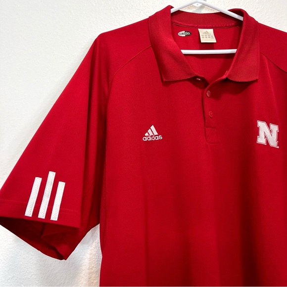 Adidas ClimaCool Nebraska Cornhuskers Red Polo Size 2XL - Picture 2 of 6
